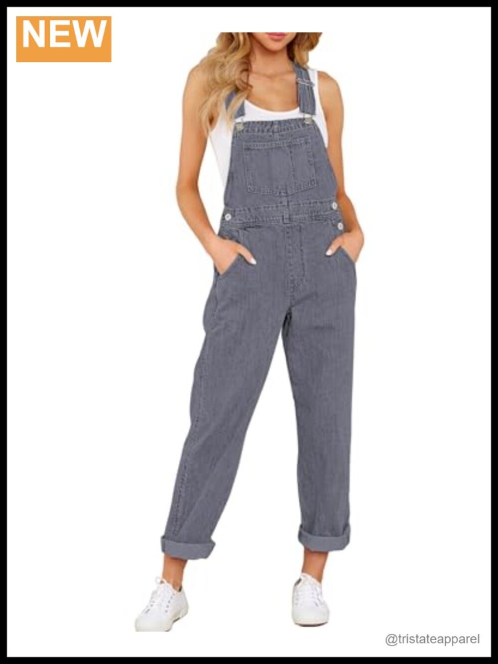 Women's Denim Overalls Adjustable Strap Bib Pocket Relaxed Fit Jean Jumpsuit